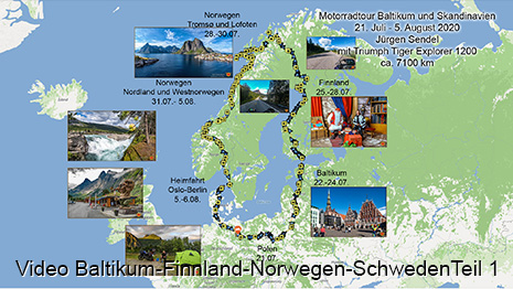 Video Motorradtour Baltikum-Finnland-Norwegen-Schweden 2020 Teil 1